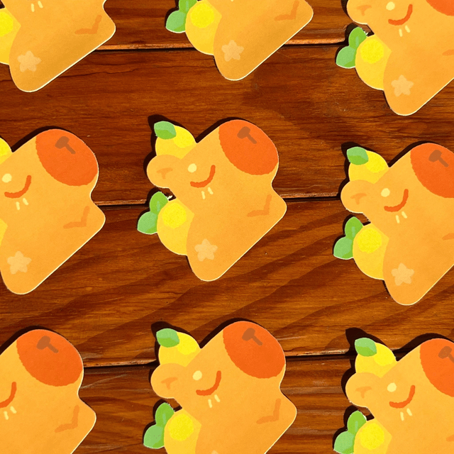 Sticker Matte ou Glossy - Yuzu Capybara
