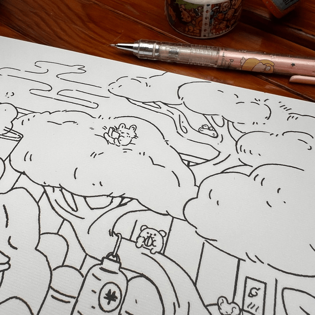Coloriage - Onsen Party