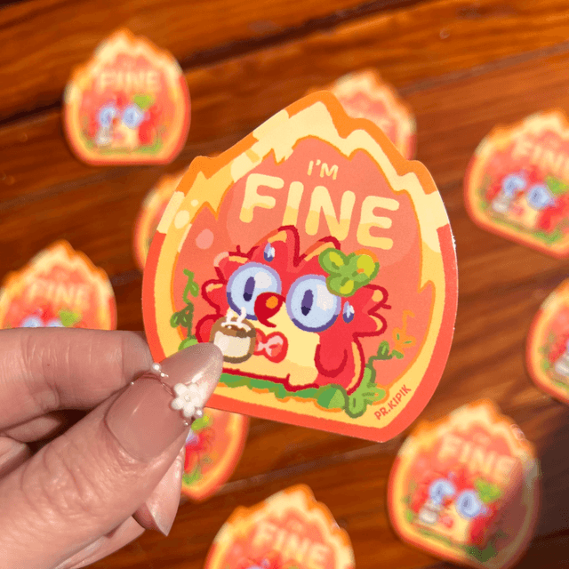 Sticker glossy - I'm Fine