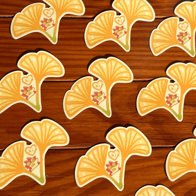 Sticker Matte ou Glossy - Duo de Ginkgo