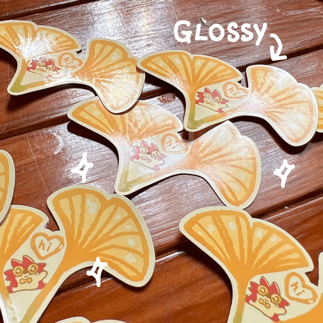Sticker Matte ou Glossy - Duo de Ginkgo