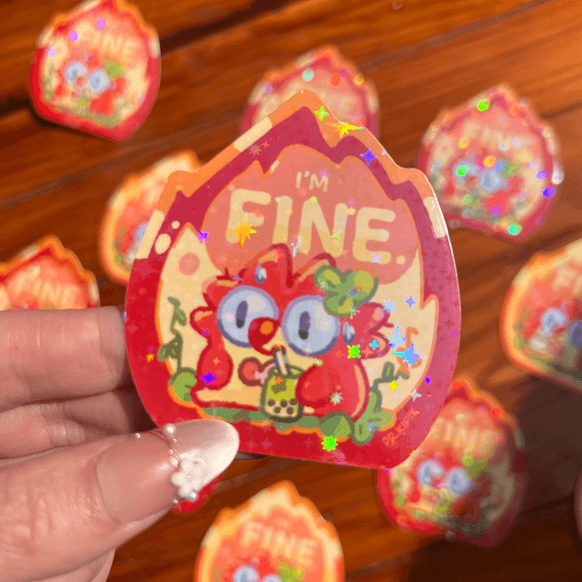 Sticker glossy - I'm Fine