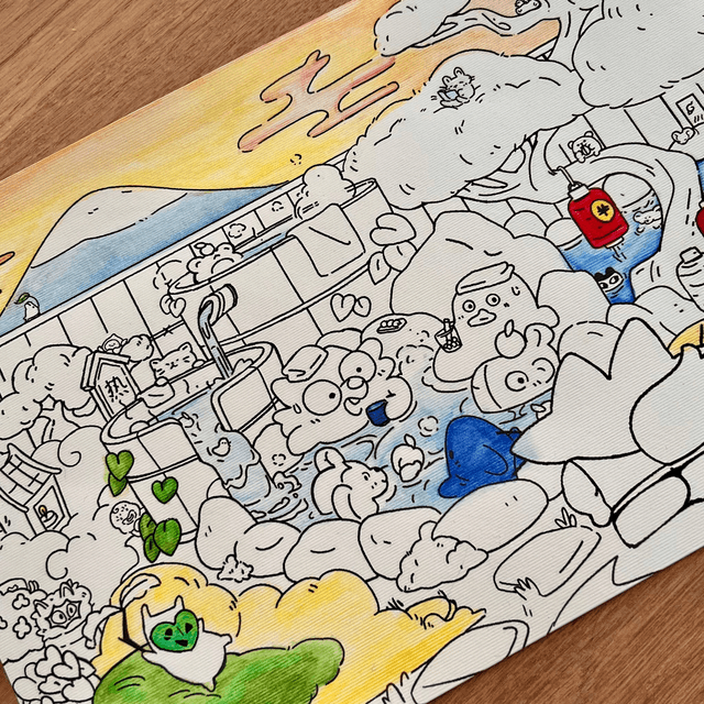 Coloriage - Onsen Party