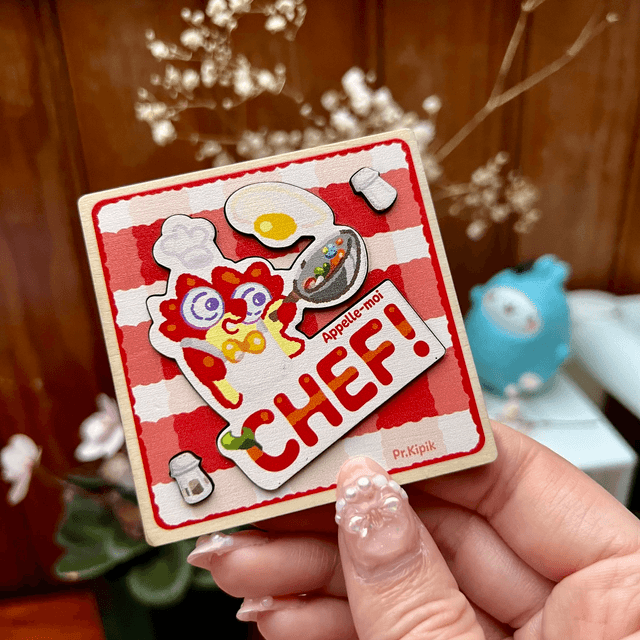 Magnet en bois - En cuisine !