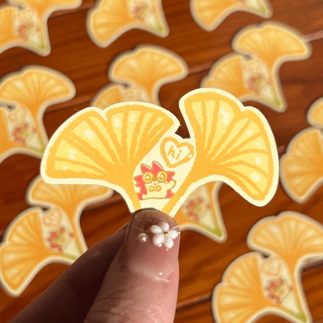 Sticker Matte ou Glossy - Duo de Ginkgo