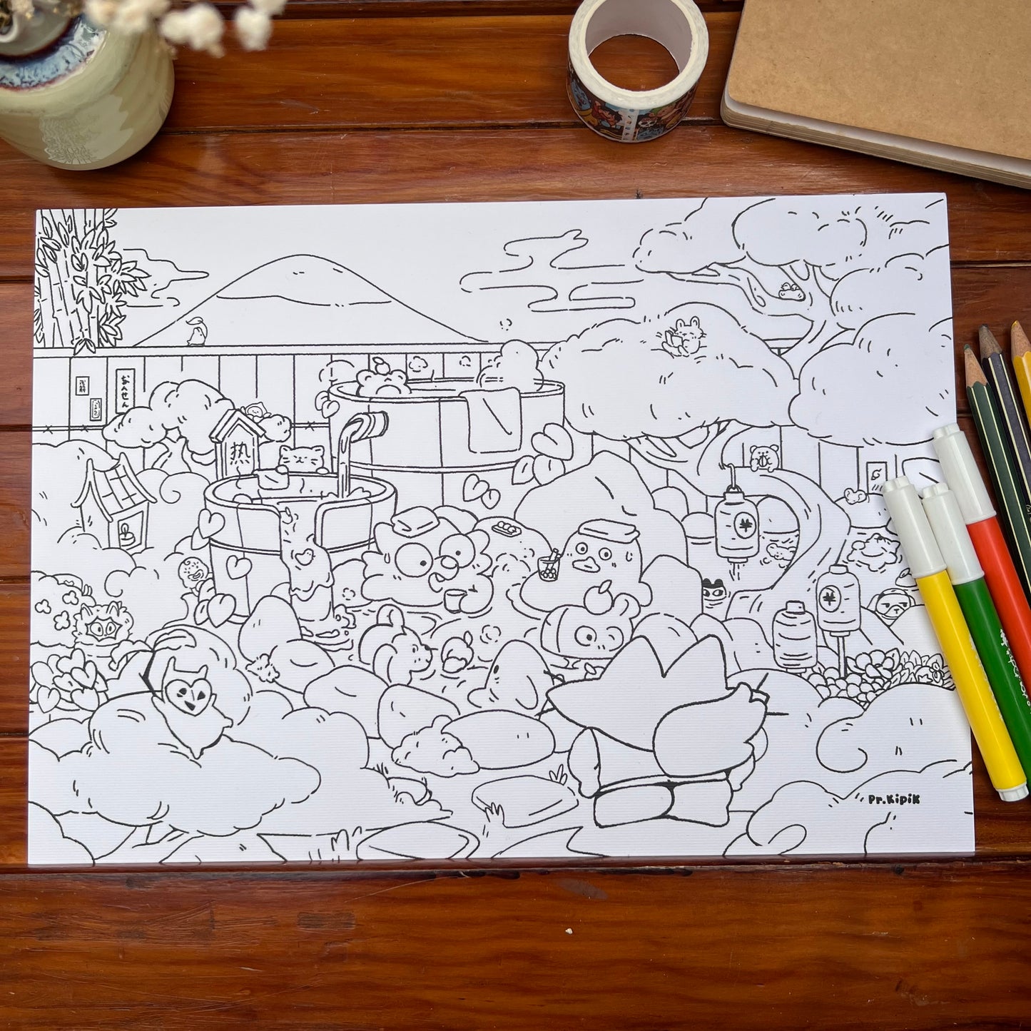 Onsen Party - Coloriage